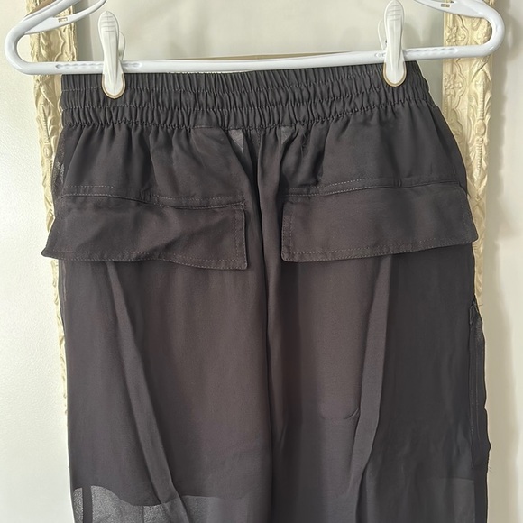 ZARA | Bamboo Black Sheer Wide-Leg Pants with Six Pockets and Draw String - Picture 11 of 16